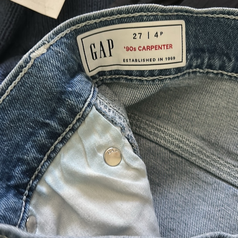 Gap Petite 90s Carpenter Ankle Straight Leg Jeans. Size 4P/ 27P - Picture 7 of 10